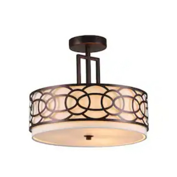NIB Cedar Hill 3-Light 14.5-in Oil Rubbed Bronze Semi-flush Mount Light - Picture 1 of 3